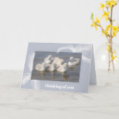 Carte de voeux pliée pour bébés Swans & Feathers B (Fleur jaune)