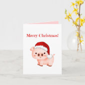 Carte de vœux pliée pour joyeux Noël avec un cocho (Fleur jaune)