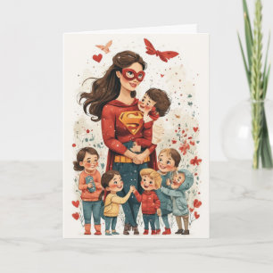 Carte de vœux pliée pour la fête des mères