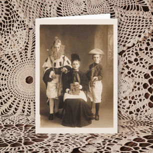 Carte de voeux pliée pour la fête du costume vinta