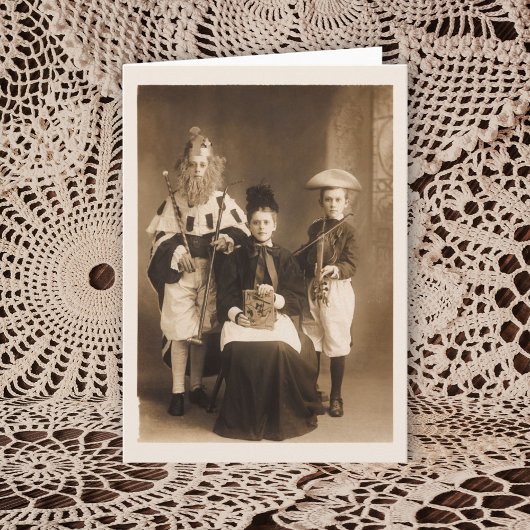 Carte de voeux pliée pour la fête du costume vinta