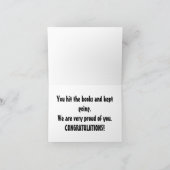 Carte de voeux pliée pour la graduation de hibou (Intérieur)