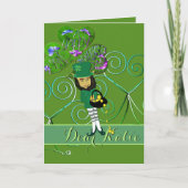 Carte de vœux pliée pour la Saint-Patrick Leprecha (Devant)