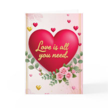 Carte de vœux pliée pour la Saint-Valentin