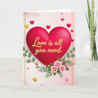 Carte de vœux pliée pour la Saint-Valentin
