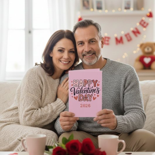 Carte de vœux pliée pour la Saint-Valentin pour le