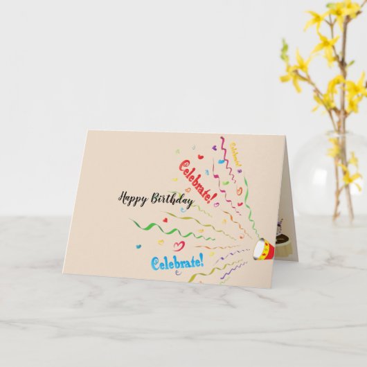 Carte de voeux pliée pour l'anniversaire. (Fleur jaune)