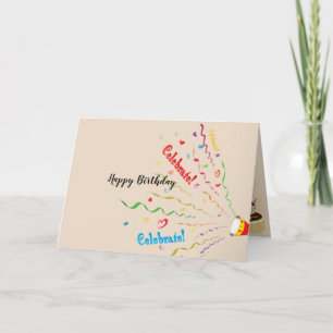 Carte de voeux pliée pour l'anniversaire.