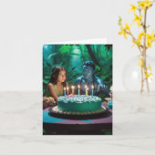 Carte de voeux pliée pour l'anniversaire (Fleur jaune)