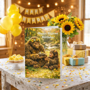 Carte de vœux pliée pour l'anniversaire de Bigfoot