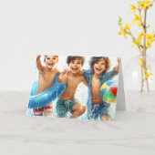 Carte de voeux pliée pour l'anniversaire de la fêt (Fleur jaune)