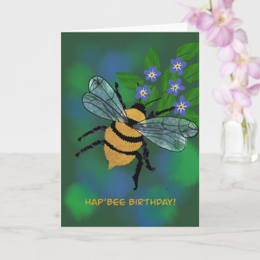 Carte de voeux pliée pour l'anniversaire de l'abei (Orchidée)