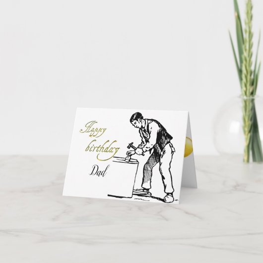 Carte de vœux pliée pour l'anniversaire du charpen (Devant)