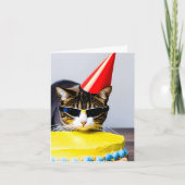 Carte de voeux pliée pour l'anniversaire du chat (Devant)