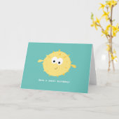 Carte de voeux pliée pour l'anniversaire du poisso (Fleur jaune)