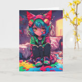 Carte de voeux pliée pour l'autisme (Fleur jaune)