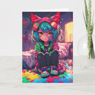 Carte de voeux pliée pour l'autisme