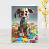 Carte de voeux pliée pour l'autisme (Fleur jaune)