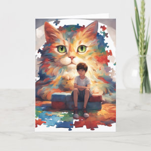 Carte de voeux pliée pour l'autisme