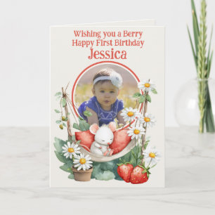 Carte de vœux pliée pour le 1er anniversaire avec