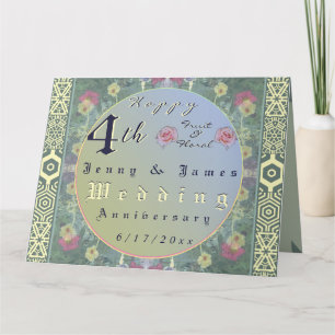 Carte de vœux pliée pour le 4ème anniversaire de m