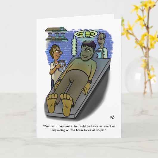 Carte de voeux pliée pour le cerveau (Fleur jaune)