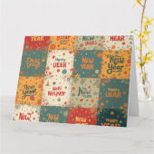 Carte de vœux pliée pour le Nouvel An (Fleur jaune)