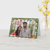 Carte de vœux pliée pour les fêtes (Fleur jaune)