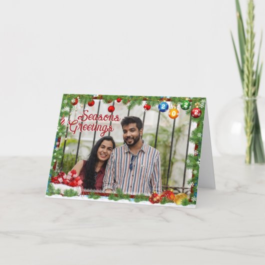 Carte de vœux pliée pour les fêtes de fin d'année (Devant)