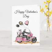 Carte de vœux pliée pour motard Saint-Valentin (Fleur jaune)