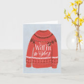 Carte de vœux pliée pour pull de Noël avec meilleu (Fleur jaune)