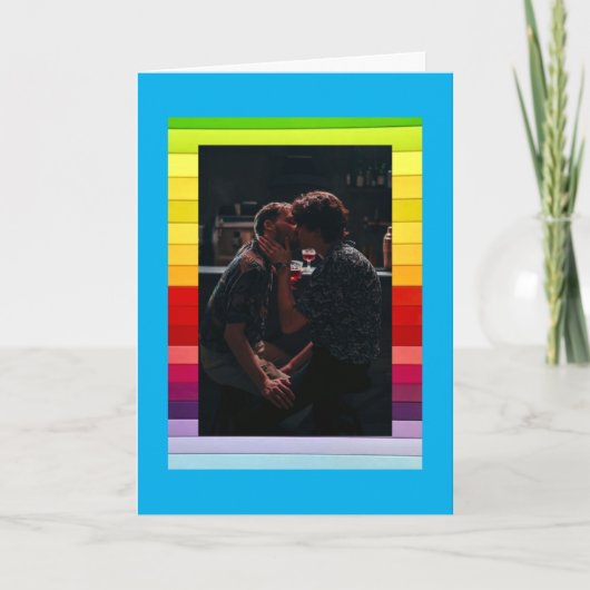 Carte de vœux pliée pour un couple gay fier (Devant)
