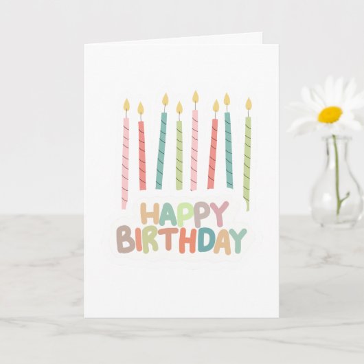 Carte de vœux pliée pour un joyeux anniversaire av (Petite plante)