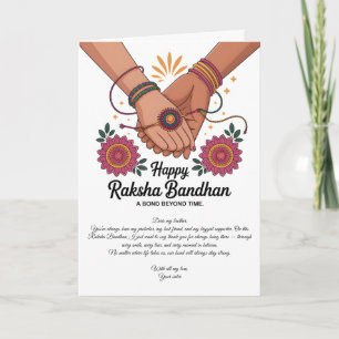 Carte de vœux pliée pour un Raksha Bandhan joyeux