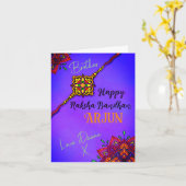 Carte de voeux pliée Raksha Bandhan (Fleur jaune)