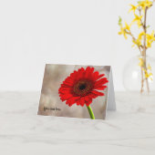 Carte de voeux pliée Red Gerbera (Fleur jaune)