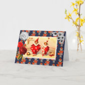 Carte de vœux pliée rétro pour la Saint-Valentin (Fleur jaune)