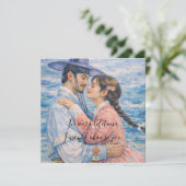 Carte de vœux pliée romantique coréenne d'amour ét (Debout devant)