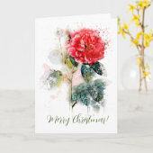 Carte de vœux pliée Rose (Fleur jaune)