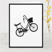 Carte de voeux pliée Roue (Noire) des années 80 (Fleur jaune)