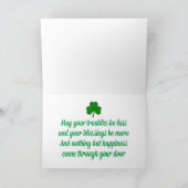 Carte de vœux pliée Saint-Patrick (Intérieur)
