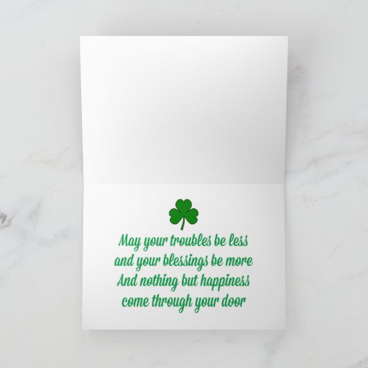 Carte de vœux pliée Saint-Patrick (Intérieur)
