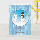Carte de vœux pliée Samoyed Magic Noël (Fleur jaune)