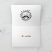 Carte de vœux pliée scène de forêt de Yule joyeuse (Intérieur)