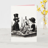 Carte de voeux pliée Schnauzer (Fleur jaune)