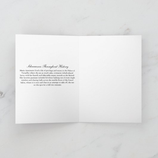 Carte de voeux pliée Schnauzer Marie Antoinette (Intérieur)