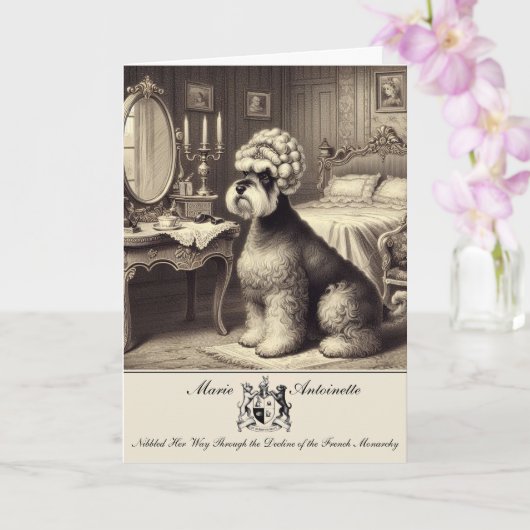 Carte de voeux pliée Schnauzer Marie Antoinette (Orchidée)