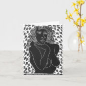 Carte de vœux pliée Séduction d'un simple coup d'œ (Fleur jaune)