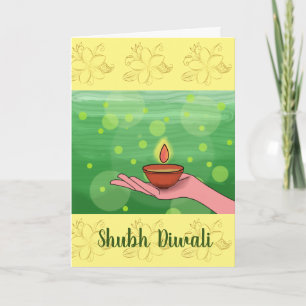 Carte de voeux pliée Shubh Diwali/Carte de vacance