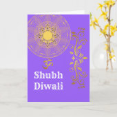 Carte de vœux pliée Shubh Diwali/Carte de vacances (Fleur jaune)